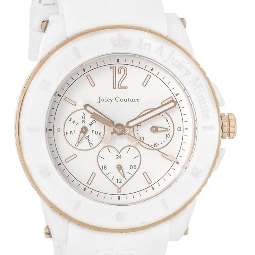 Women's Juicy Couture White and Rose Gold Watch